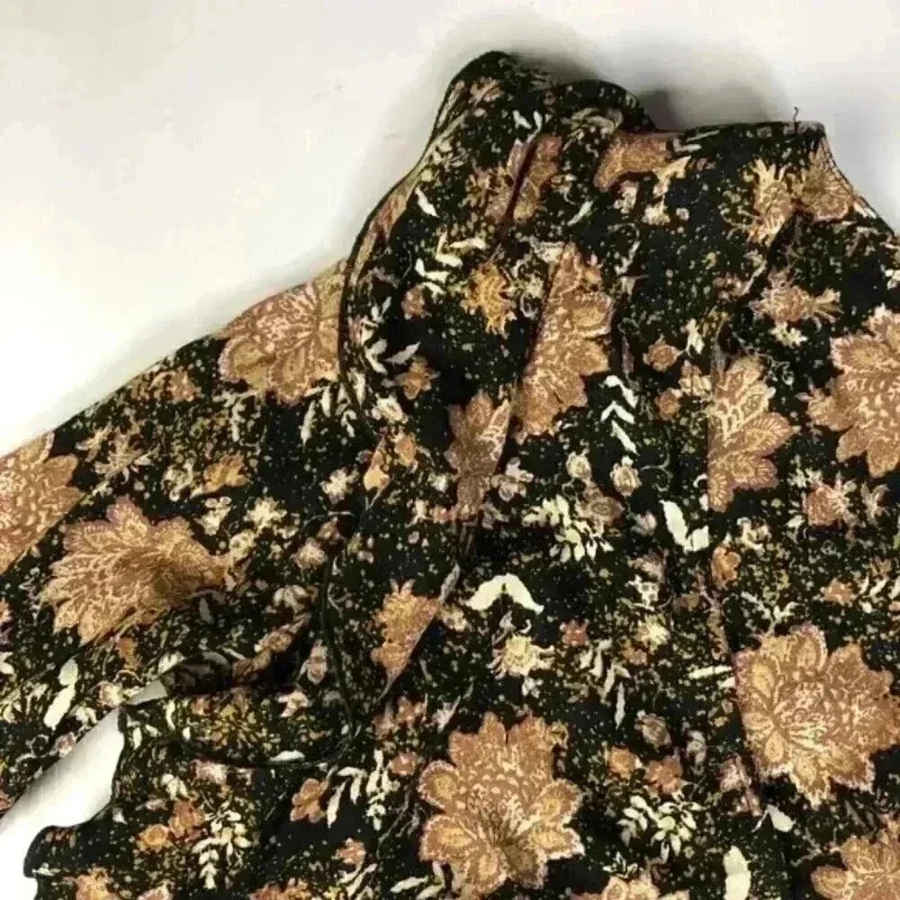 Free People Black Floral Print Lux Jumpsuit